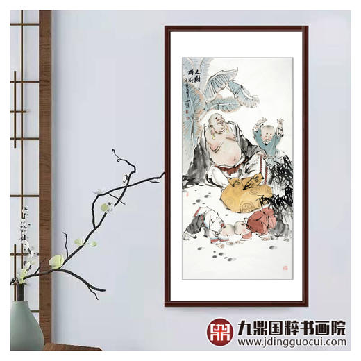 杨西沐《人财两旺》68*138cm 人物竖幅作品 茶室/客厅挂画 商品图3