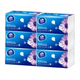 维达超韧抽纸3层130抽6包家用面巾纸餐巾纸无香软抽S码便携装整提装V2239