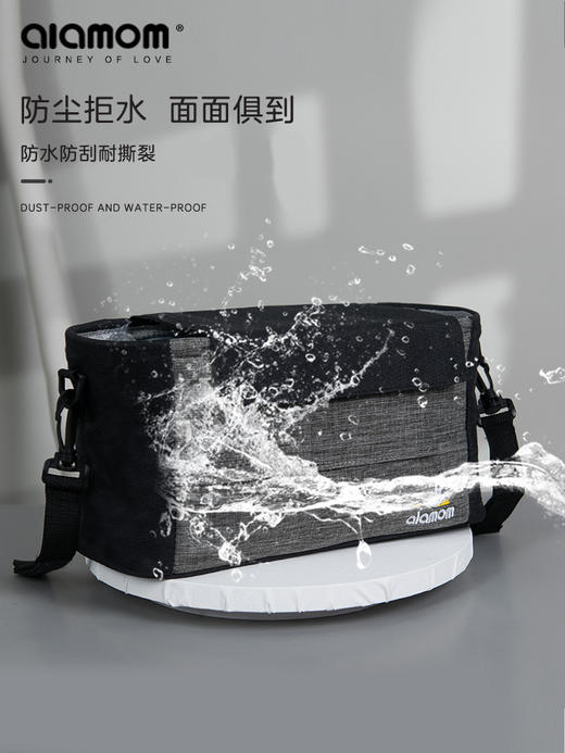 alamom防水棉麻婴儿推车挂包多功能单肩妈咪包童车挂包母婴外出包 商品图3