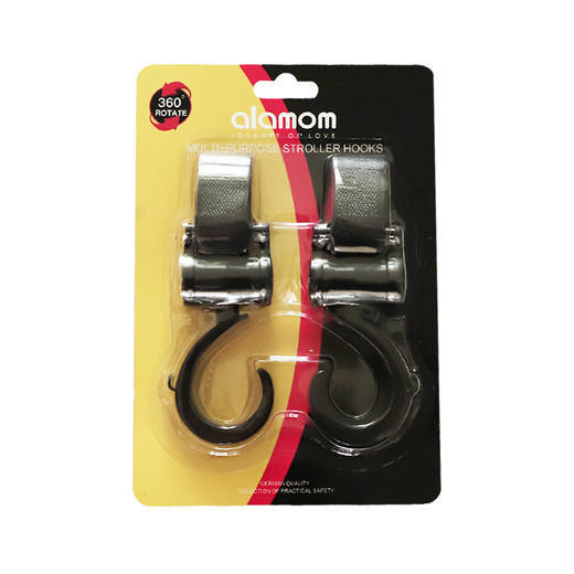 alamom婴儿车挂钩通用魔术贴360大挂钩挂包配件推车挂钩2只装 商品图4