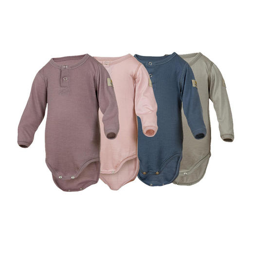 JANUS挪威进口春夏美利奴男女婴儿宝宝连体长袖包屁三角哈衣2件装 商品图4