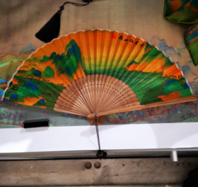 千里江山图镂空竹扇21cm（定制案例）