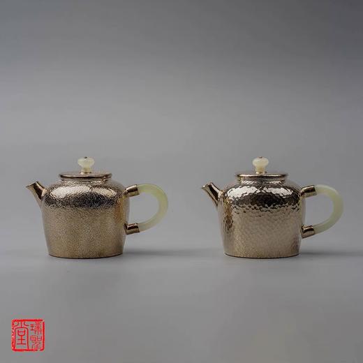 璞聖堂 镀金土瓶小壶H051G 纯手工小银壶 纯银999泡茶壶茶具 日本急须泡瓶土瓶银器 商品图2
