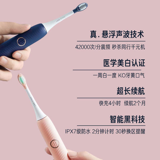素士电动牙刷充电式声波男女成人情侣款套装V1小V刷学生党 商品图2