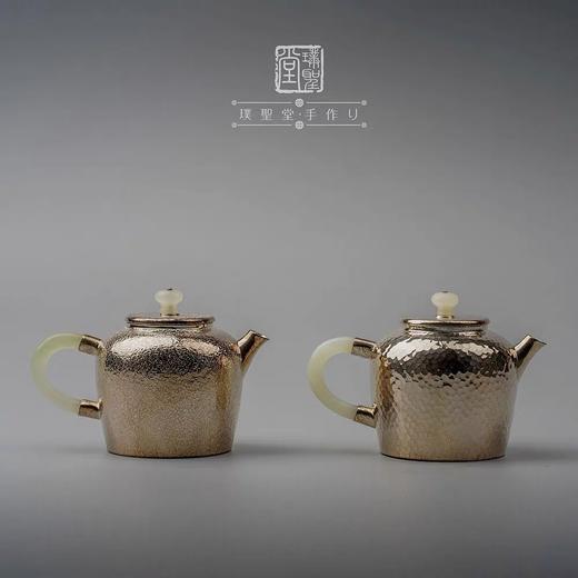 璞聖堂 镀金土瓶小壶H051G 纯手工小银壶 纯银999泡茶壶茶具 日本急须泡瓶土瓶银器 商品图3