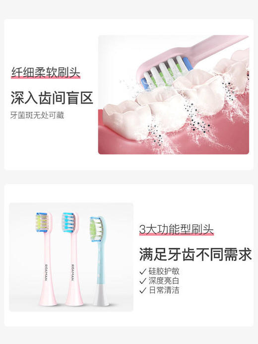 ROAMAN/罗曼电动牙刷T10成人款女情侣套装儿童软毛洁面自动牙刷 商品图2