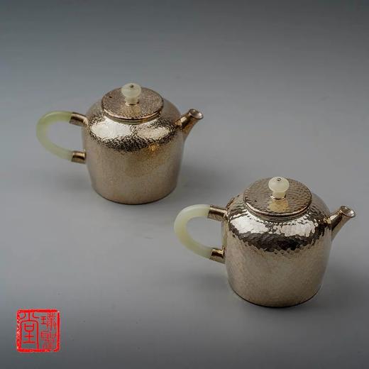 璞聖堂 镀金土瓶小壶H051G 纯手工小银壶 纯银999泡茶壶茶具 日本急须泡瓶土瓶银器 商品图1
