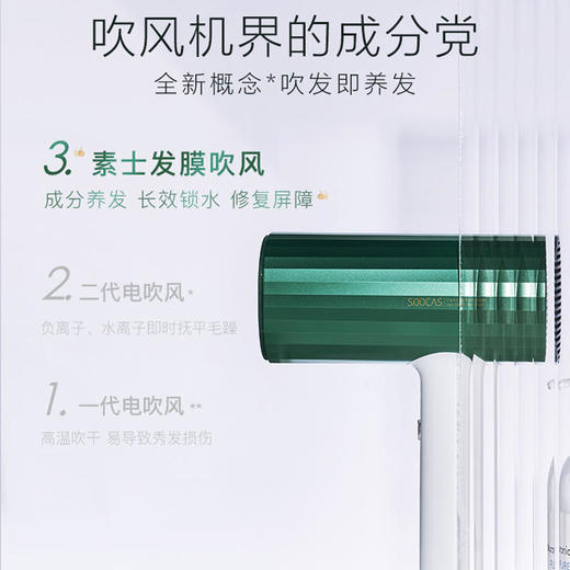 素士发膜吹风机家用负离子护发大功率胶原蛋白电吹风筒宿舍用静音HMH001 商品图3