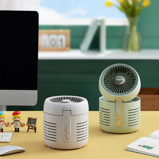 【东菱】东菱空气净化扇DL-1408家用台式静音电风扇小型空气循环扇空气净化器 商品图0
