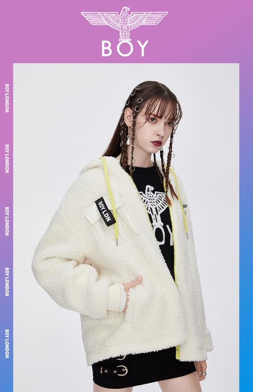 点此购买 boy男女款软颗粒羊羔毛休闲连帽外套 qq171212