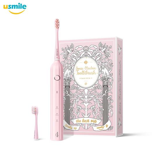 usmile 电动牙刷 成人声波震动情侣电动牙刷 Y1 蜜粉/绅灰/沁蓝 商品图0