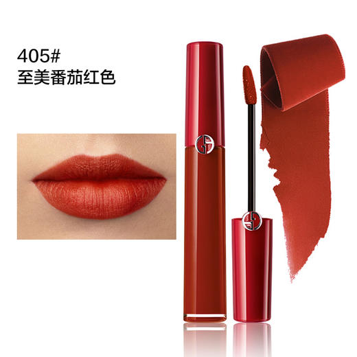 阿玛尼（ARMANI）臻致丝绒哑光唇釉405 6.5ml（番茄红 红管唇釉 口红 ） 商品图0