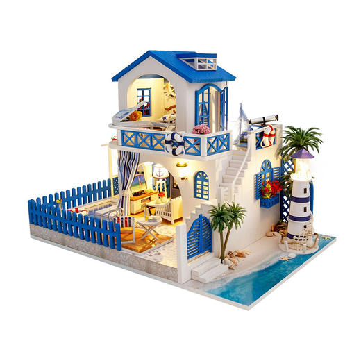 别墅系列-情定地中海手工制作diy万乐小屋双层少女心模型