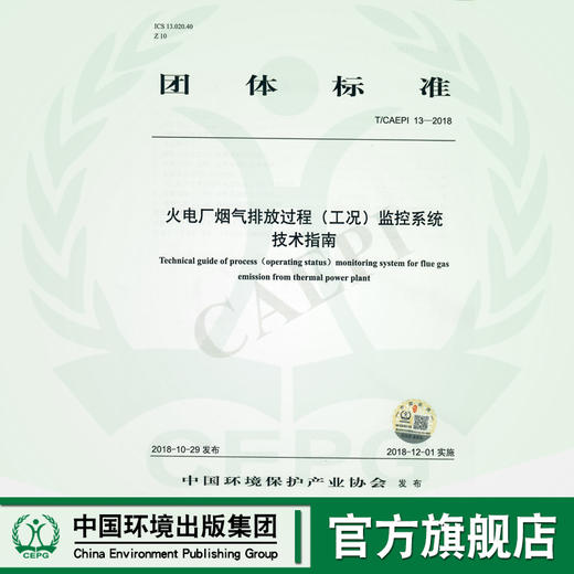 火电厂烟气排放过程（工况）监控系统技术指南 T/CAEPI 13-2018   135111805 商品图0