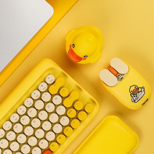 LOFREE 洛斐小黄鸭 B.Duck DOT圆点蓝牙机械键盘 无线复古键盘 iPad苹果笔记本键盘 小黄鸭键鼠套装 商品图2