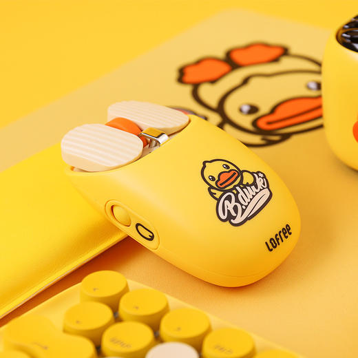 LOFREE 洛斐小黄鸭 B.Duck DOT圆点蓝牙机械键盘 无线复古键盘 iPad苹果笔记本键盘 小黄鸭键鼠套装 商品图4