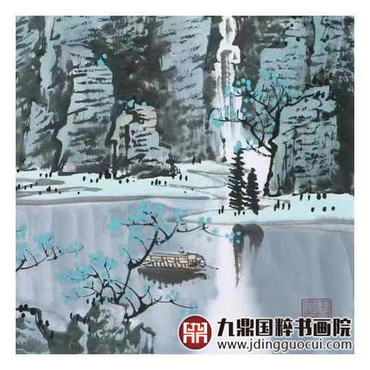 王玉东《漓江春韵》68*68cm 山水斗方作品 客厅/茶室挂画 商品图7