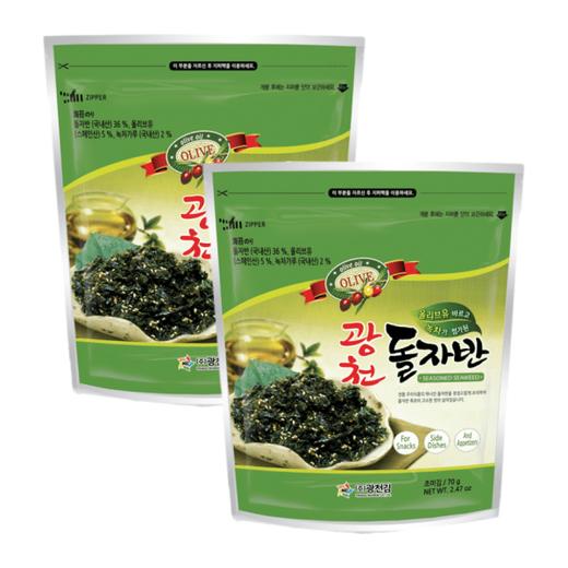 【2捆绑】广川 橄榄油绿茶叶炒海苔70g 商品图0