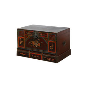 华伦家具 彩绘箱 字画箱 储物箱子 全实木箱子 衣箱整理收藏箱