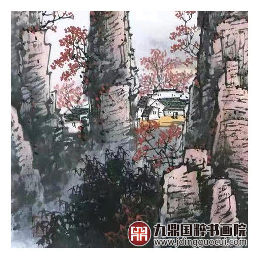 王玉东《漓江秋韵》68*68cm 山水斗方作品 客厅/茶室挂画 商品图6