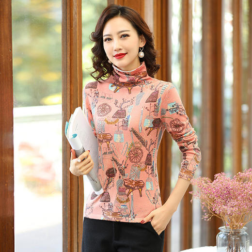 SM-VYB0112羊毛衫秋冬内搭堆堆领针织薄款洋气百搭 商品图0