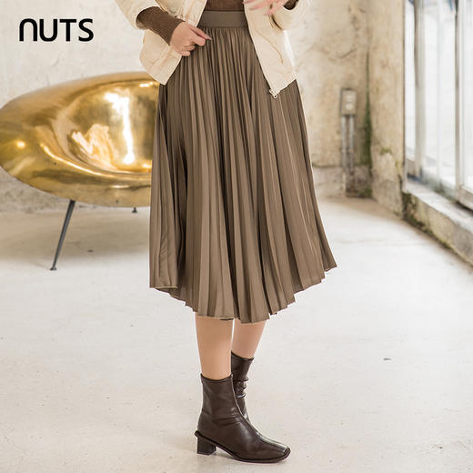 NUTS高腰百褶半身裙女141063061 商品图2