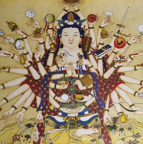 【定制书画】（清）丁观鹏《宝相观音图》纸本 立轴 馆藏书画高仿复制艺术品（付款后28天内发货）