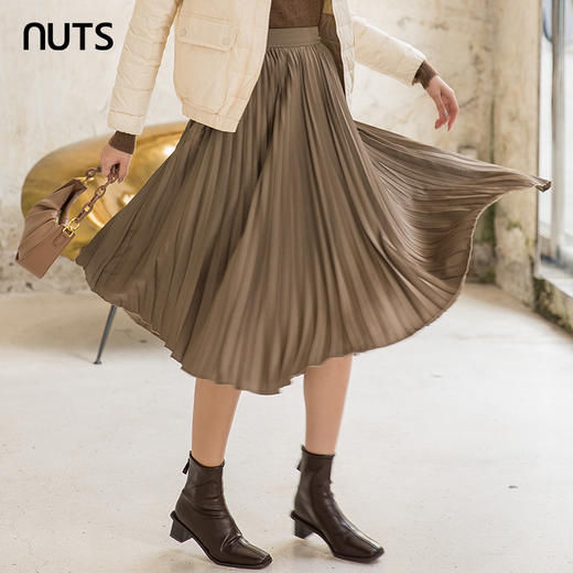 NUTS高腰百褶半身裙女141063061 商品图1