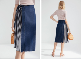 搭配简单一件纯色上衣，就能穿出气质的牛仔裙