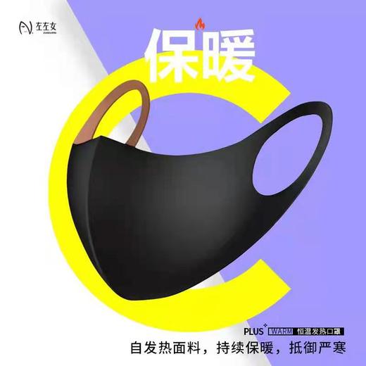 【3.5元/个】左左女阳离子立体恒温发热口罩（1222418） 商品图1
