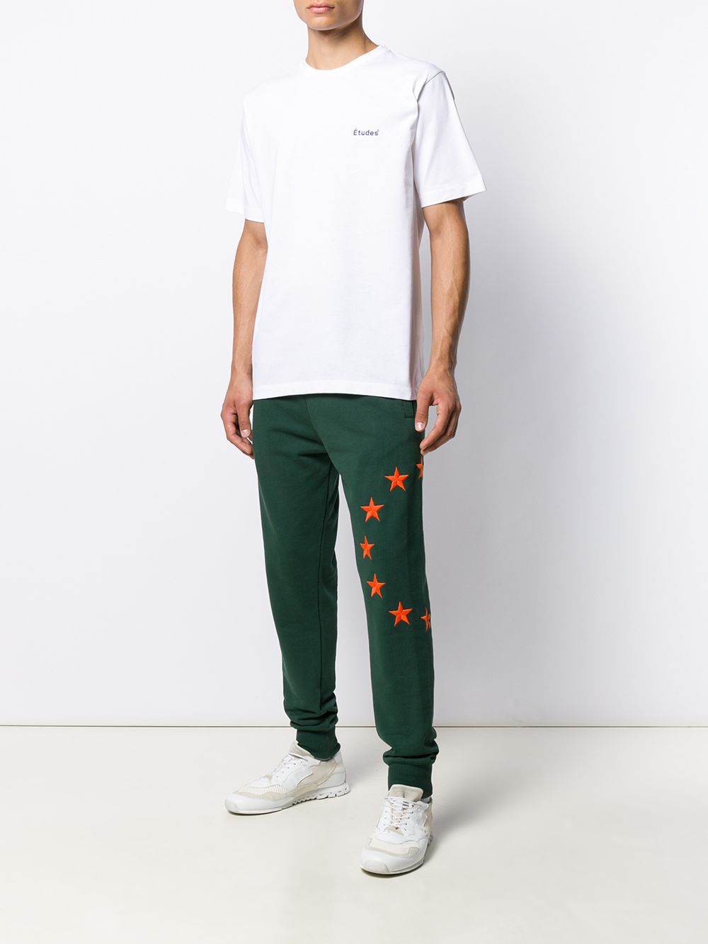 etudes法国小众潮牌经典大星环星星绿橙撞色收腿休闲运动裤长裤