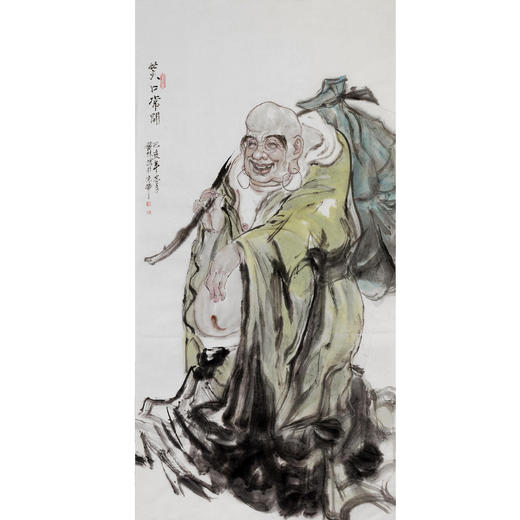 柴发林《笑口常开》68*138cm 人物竖幅作品 玄关/书房挂画 商品图0