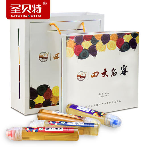 【常州馆】圣贝特四大名蜜礼盒 硅胶阀瓶口 不滴洒 不黏腻 商品图0