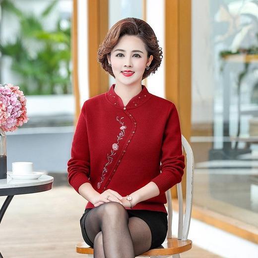 KFE-9819优雅复古显瘦钉珠加绒打底衫 商品图2