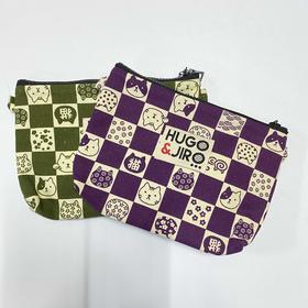 HUJI祤集pieton斜挎包风の花棋盘格猫猫头