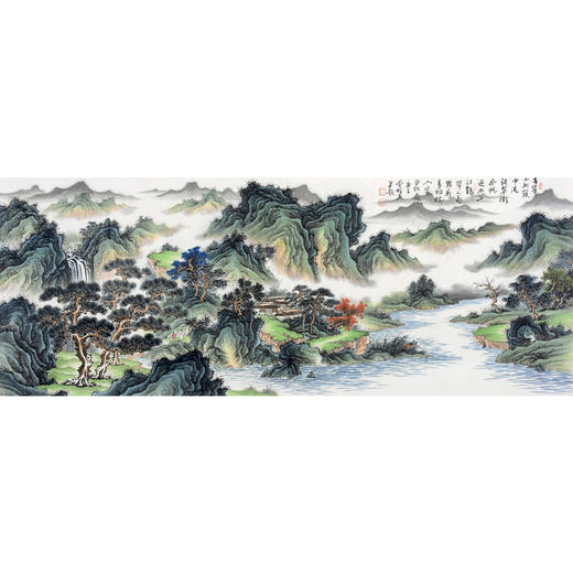 高云鹏《山水作品》68*178cm 山水横幅作品 办公室/客厅挂画 商品图0