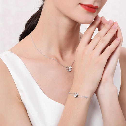 施华洛世奇&AWISH COLLECTION 飞舞银河 项链+手链套装 镶嵌施华洛世奇立方氧化锆 商品图5