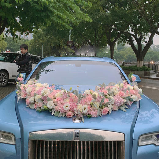 大V型婚车花车花饰套餐结婚新人主婚车鲜花装饰豪华气派可上门布置 商品图6