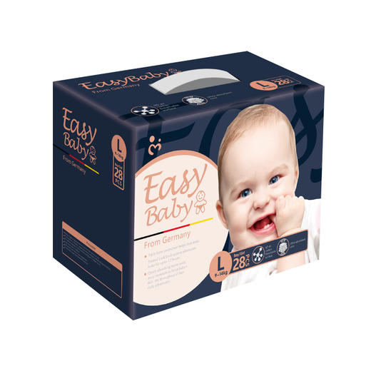 德国原装进口Easy baby 依姿蓝钻系列尿不湿L码28P拉拉裤 商品图0