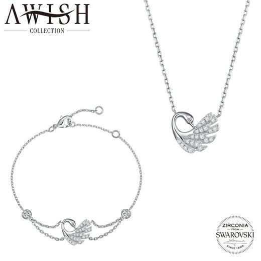 施华洛世奇&AWISH COLLECTION 飞舞银河 项链+手链套装 镶嵌施华洛世奇立方氧化锆 商品图0