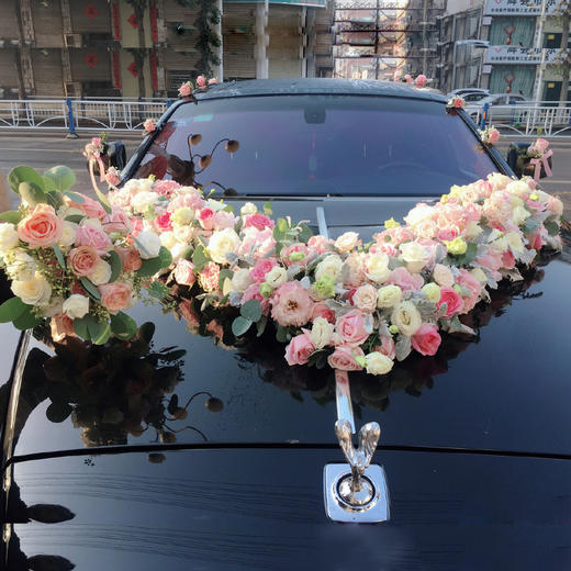大V型婚车花车花饰套餐结婚新人主婚车鲜花装饰豪华气派可上门布置 商品图7