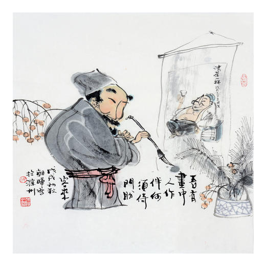 姬朝晖《人物作品》50*50cm 人物斗方作品 茶室/客厅挂画 商品图0