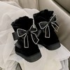 上海旗袍厂MK-MK2235    冬季新款蝴蝶结圆头平跟时装靴加绒加厚纯色百搭雪地靴 商品缩略图5