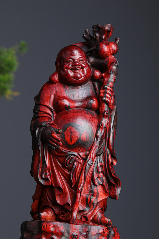 火焰纹小叶紫檀弥勒佛雕件 b3 商品图1