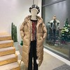 2020秋冬中长款压纹连帽羽绒服 商品缩略图1