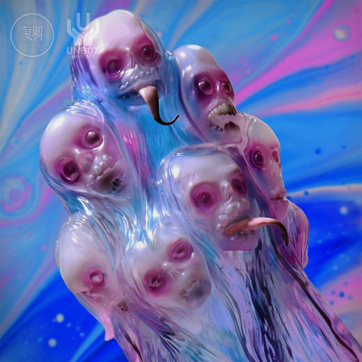 现货 Unbox 九头女巫 透明版 John Kenn 搪胶 限定 潮玩 商品图0