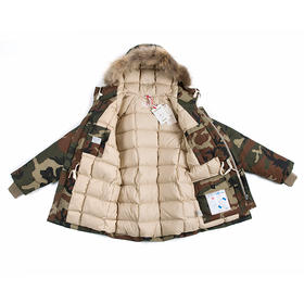 VinR/01200308/迷彩户外长款羽绒服