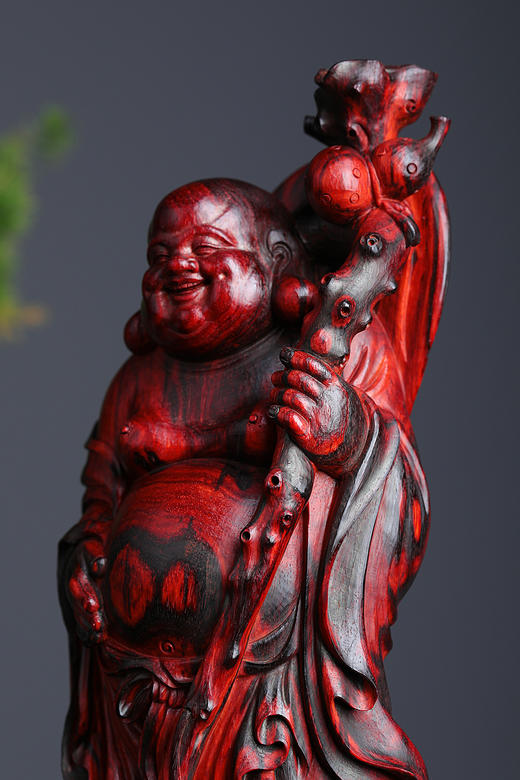 火焰纹小叶紫檀弥勒佛雕件 b3 商品图2