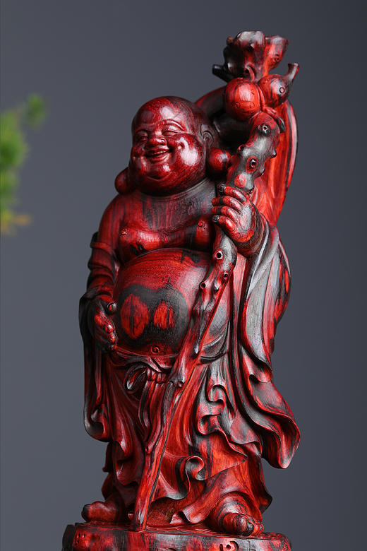 火焰纹小叶紫檀弥勒佛雕件 b3 商品图7