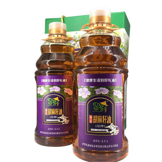 【常州馆】新疆罗哥 胡麻籽油2.5l*2 礼盒装 商品图4